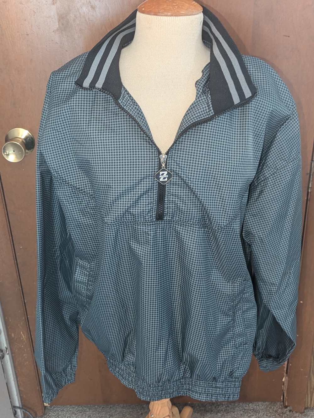 Jerzees Black & Gray Quarter-Zip Windbreaker Pullover